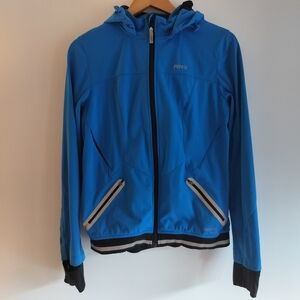 Running Room Winter Running Gear Blue Hooded RRX Jacket Size L